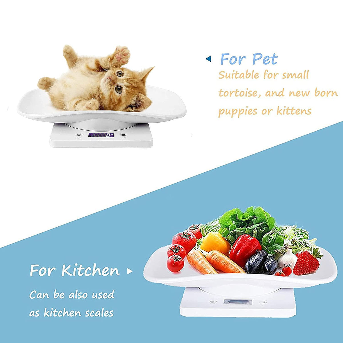 White LCD Multifunctional Mini Kitchen Scale, Pack of 2 A51956