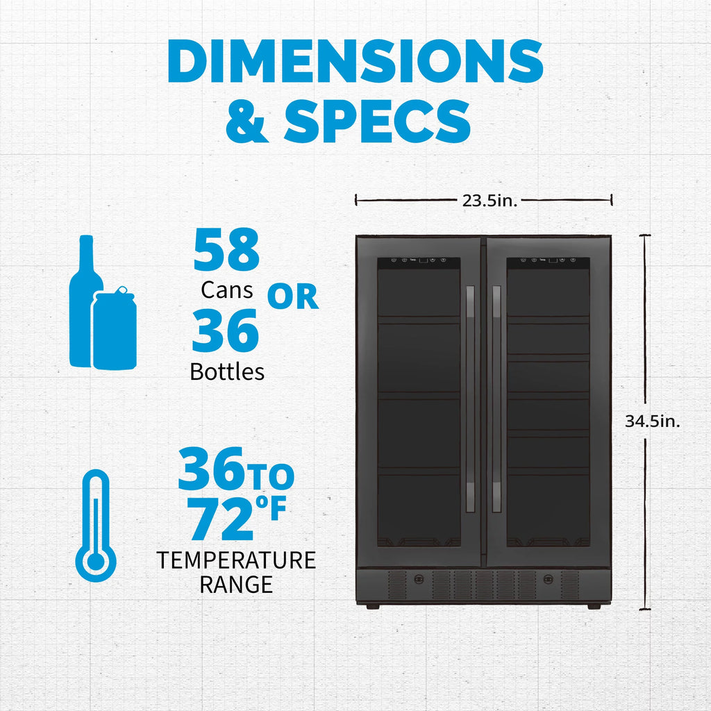 24" Dual Zone Wine Cooler & Mini Fridge A109893