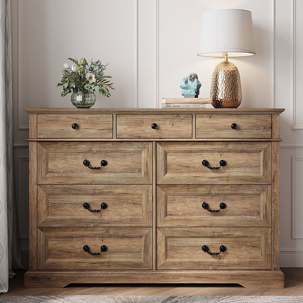 Rustic Oak 6 Drawer Dresser A531