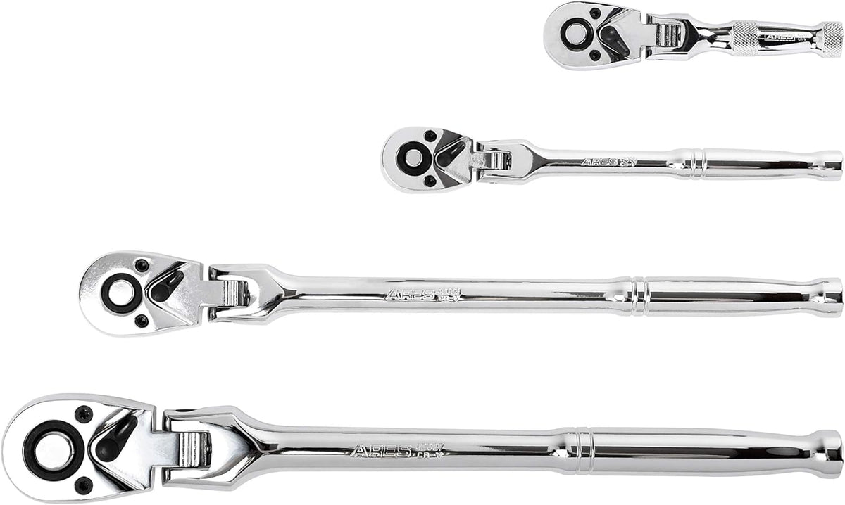 4-Piece 72-Tooth Flex Head Ratchet Set Chrome Vanadium Steel D7772