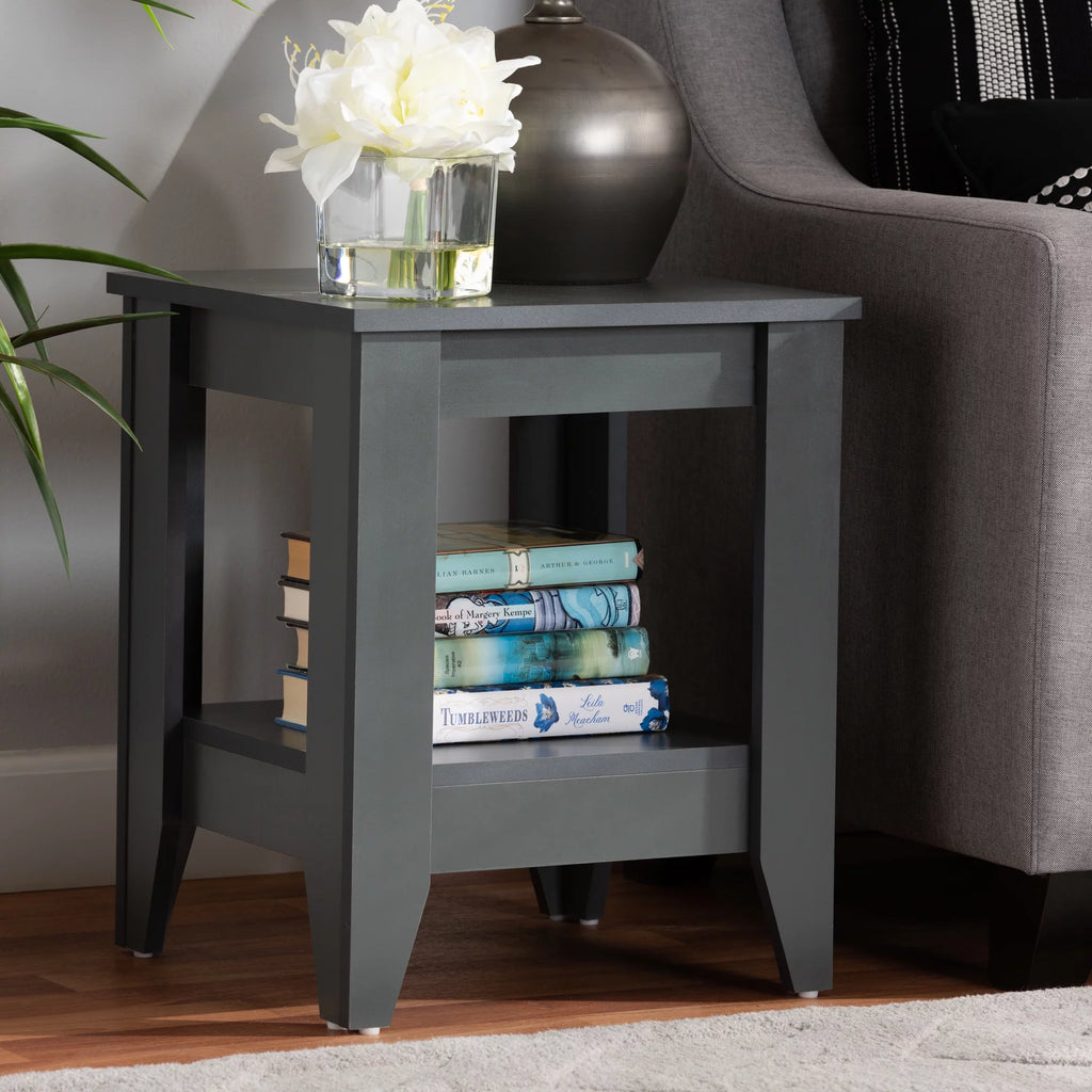 Grey Finished Wood End Table F2873