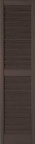 Brown 15x71 Louver Shutter Pair (Vinyl) H36260