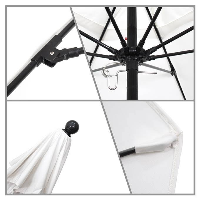 7.5' Fiberglass Market Umbrella Champagne Olefin D115