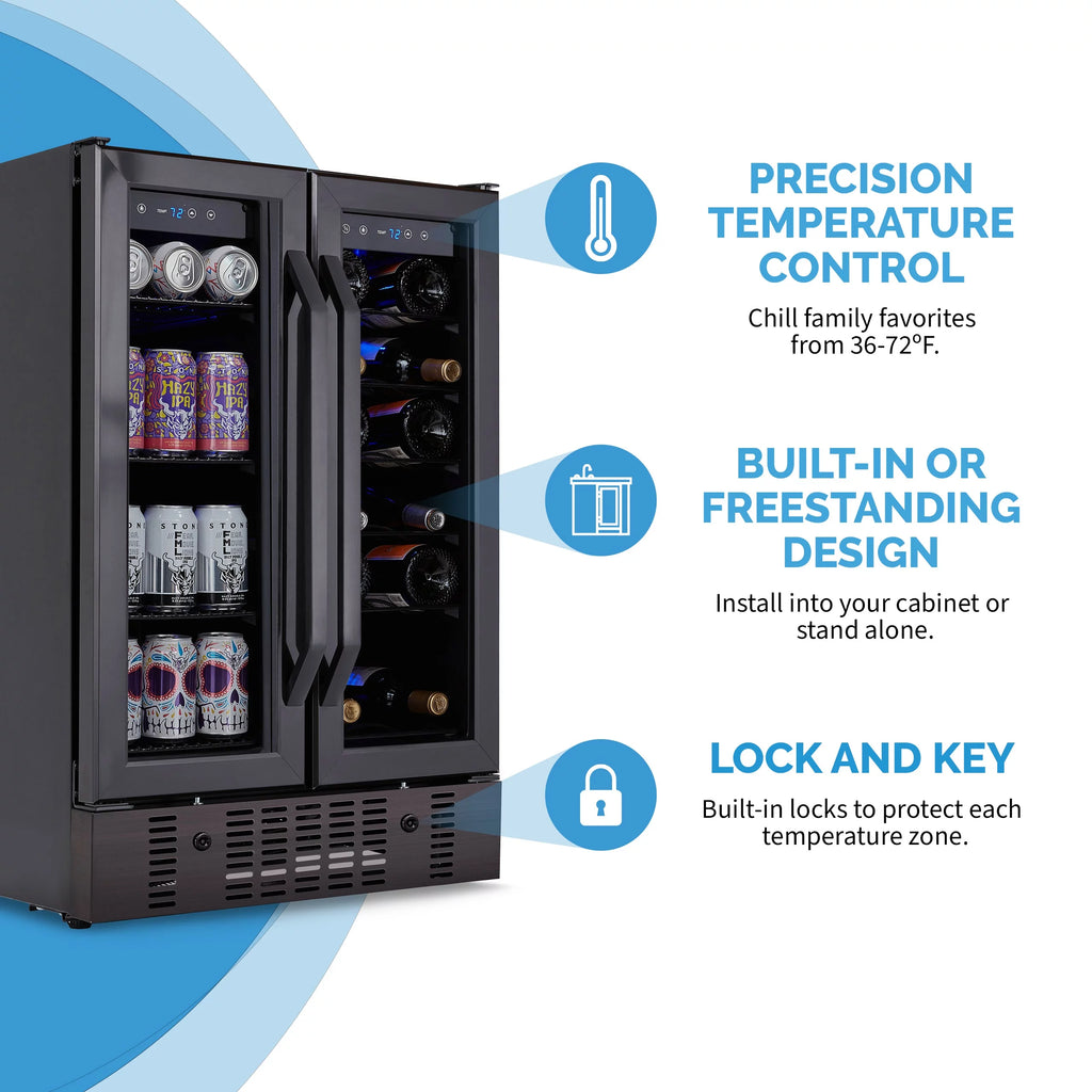 24" Dual Zone Wine Cooler & Mini Fridge A109893