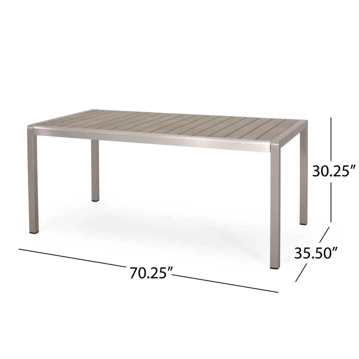 Outdoor Aluminum Dining Table with Faux Wood Top L947