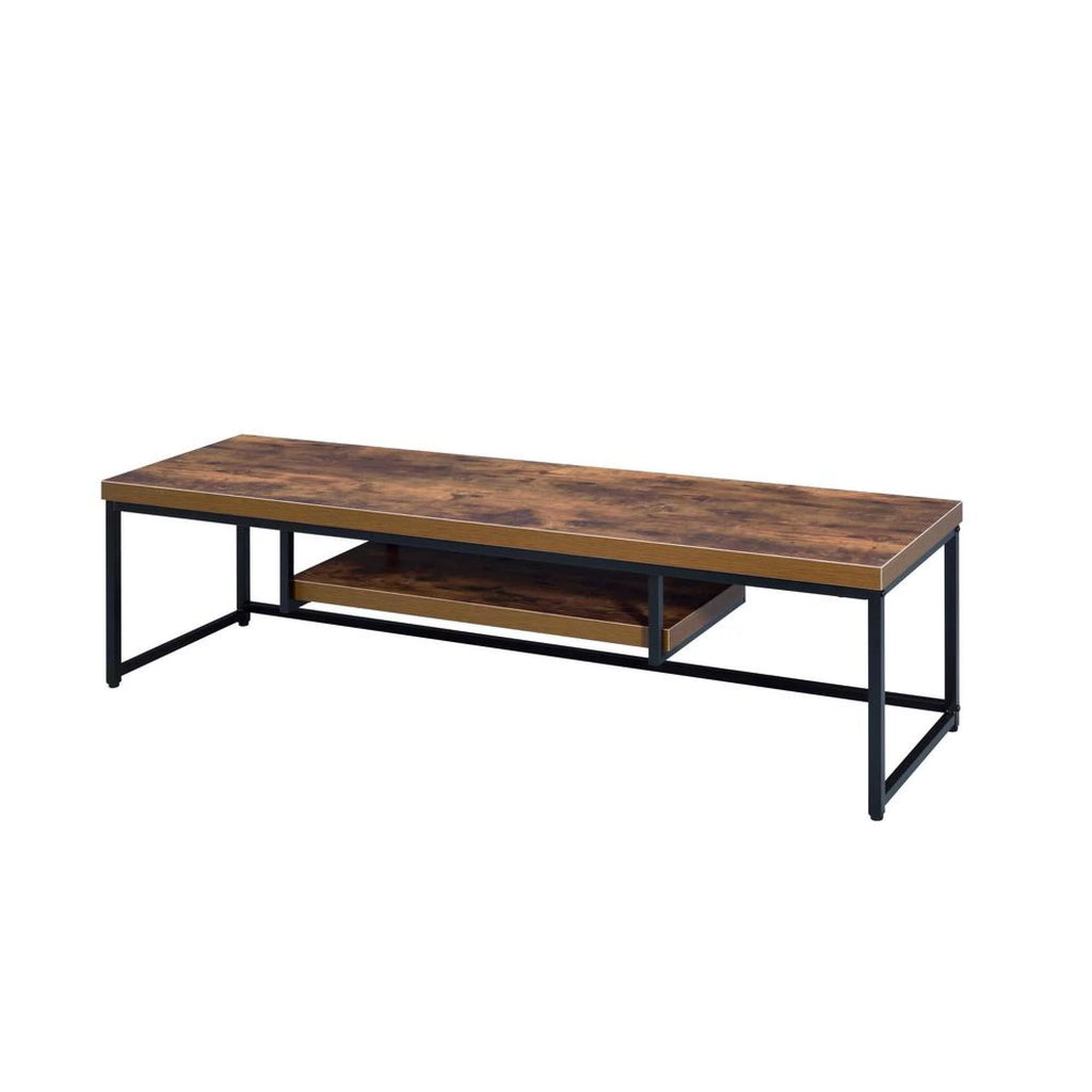Weathered Oak Black TV Stand M9357