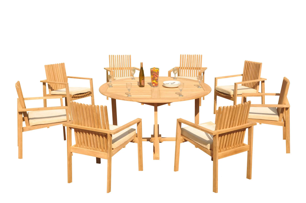 Grade-A Teak 8 Pc 7 Seater Dining Set K934871