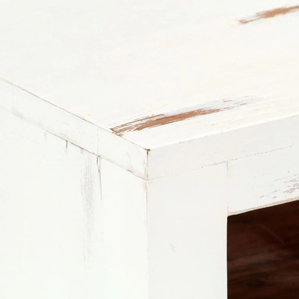 White Solid Acacia Wood TV Cabinet S218354