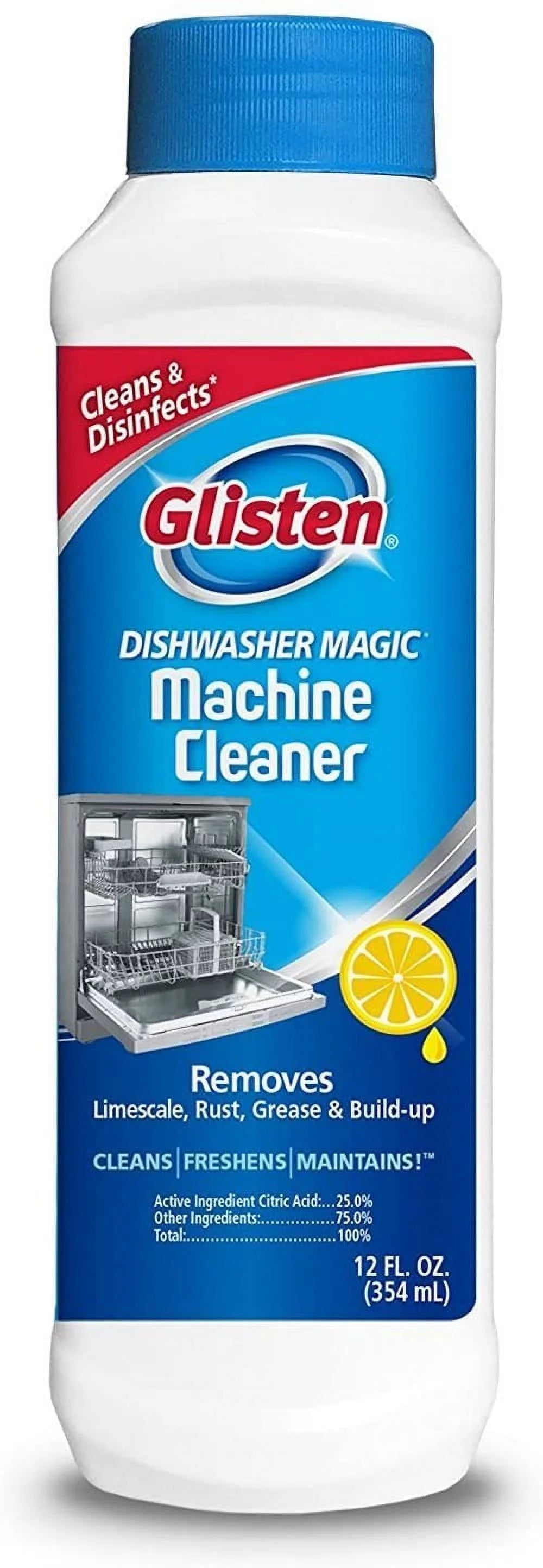 Dishwasher Cleaner & Disinfectant Fresh Lemon 12 Ounce Pack of 3 Y661