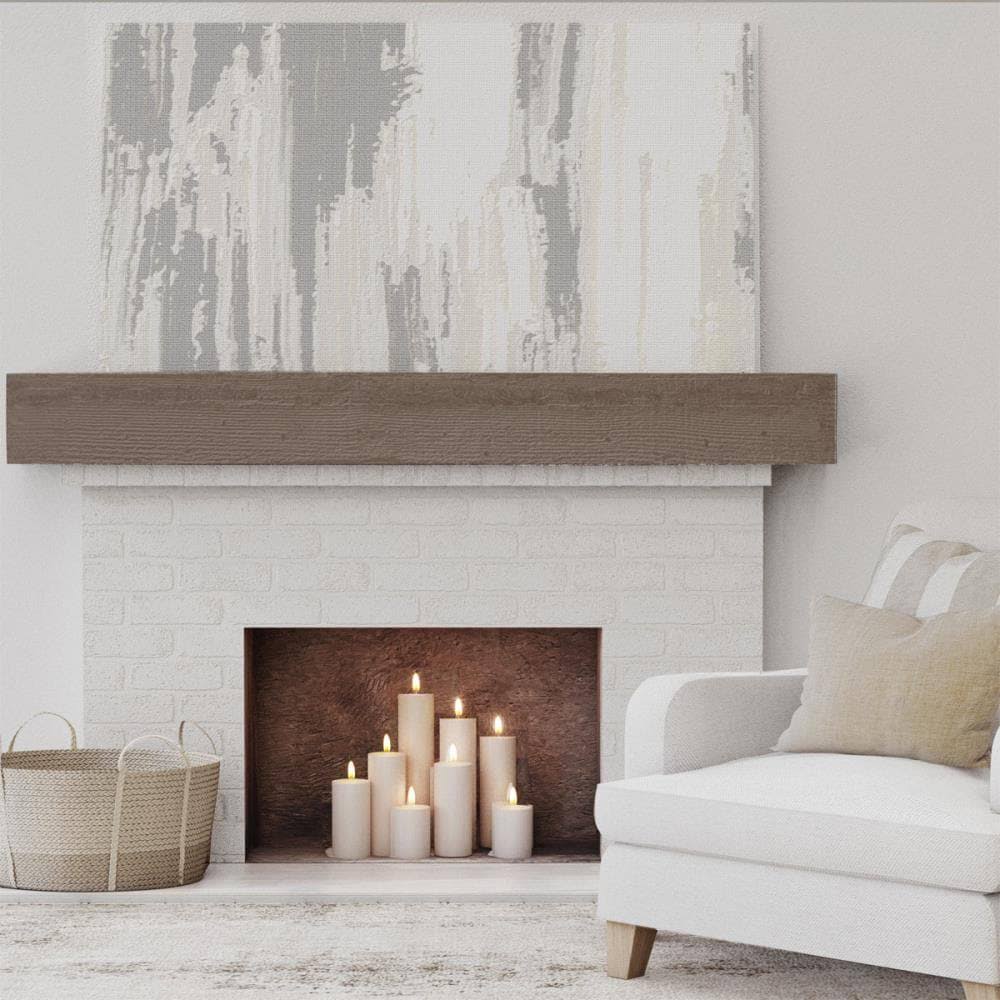 Rough Sawn Faux Wood Fireplace Mantel, Vintage Mahogany V488