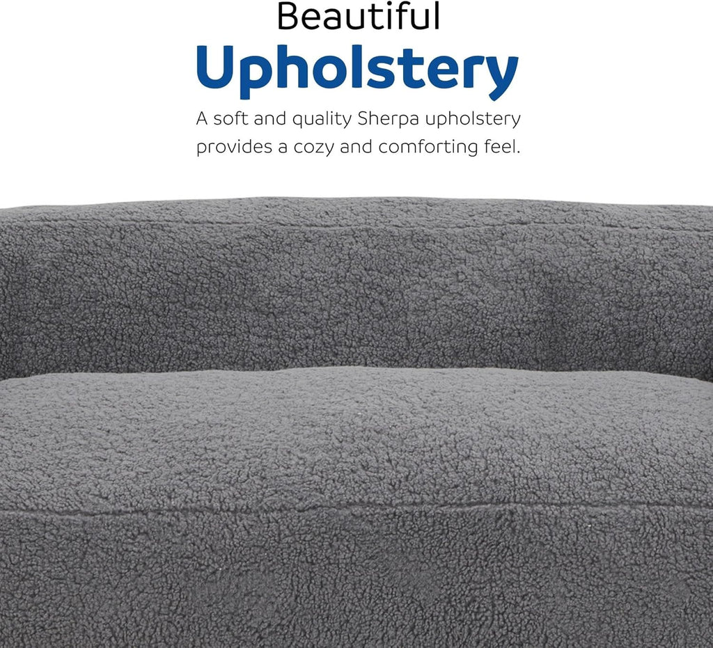 Gray Memory Foam Bean Bag Sofa Chair with Armrest L328291