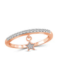 1/5 Carat White Diamond Ring Rose Gold Over Silver T4480