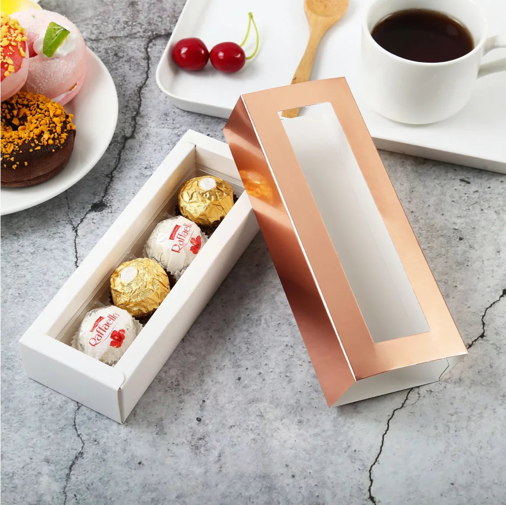 20 Rose Gold Truffle Box with 4-Piece Plastics Tray Q252151