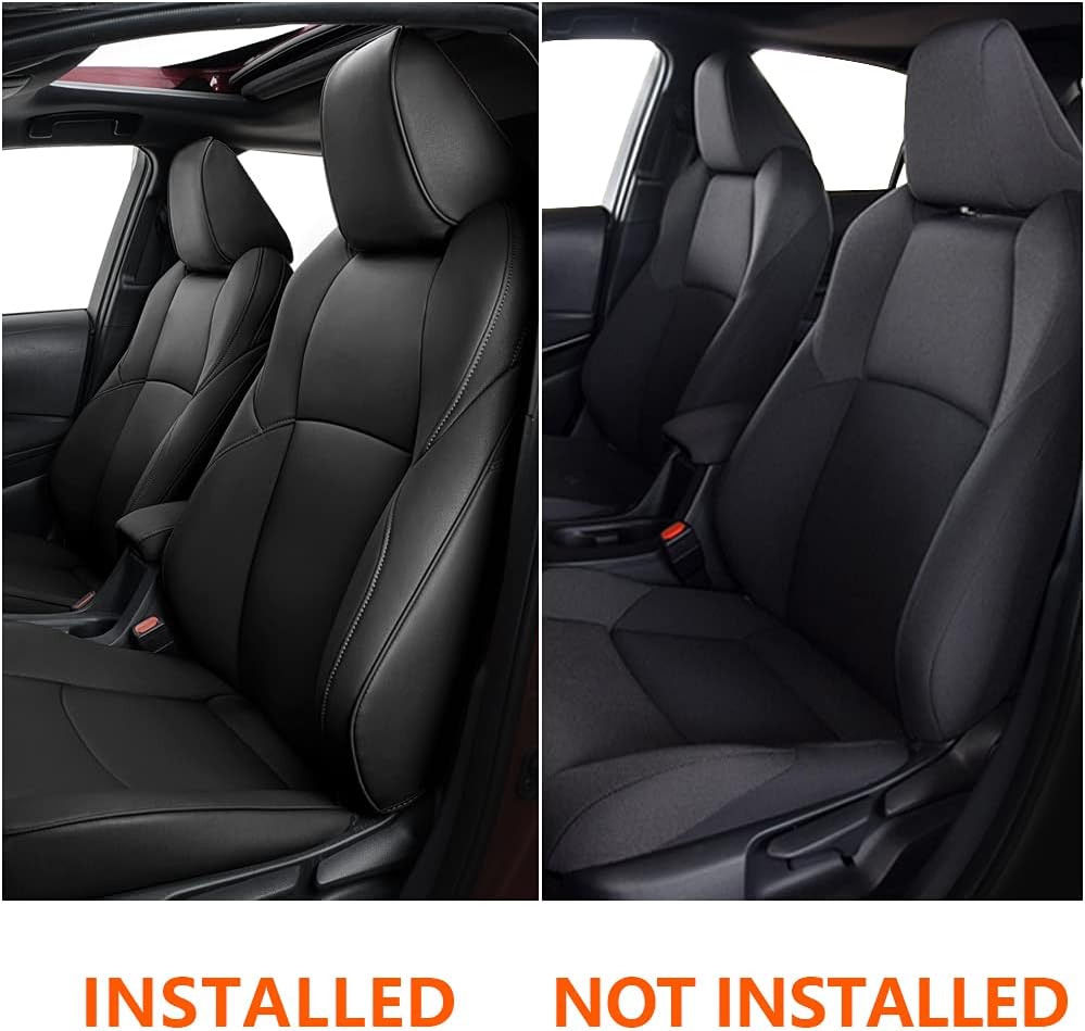 Faux Leather Car Seat Covers Full Set Black L625807