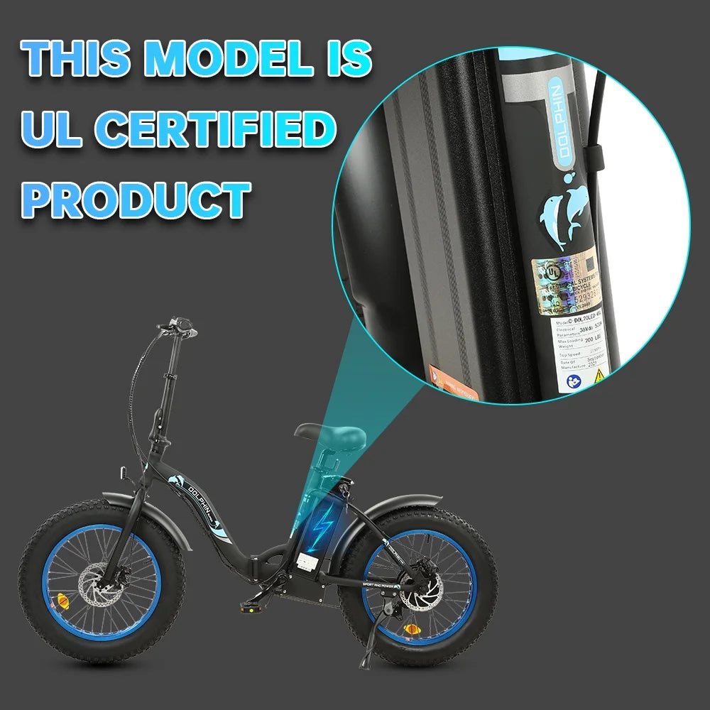 Foldable 20" 500W 36V Electric Bicycle Fat Tire Removable Battery 7 Speed I413168