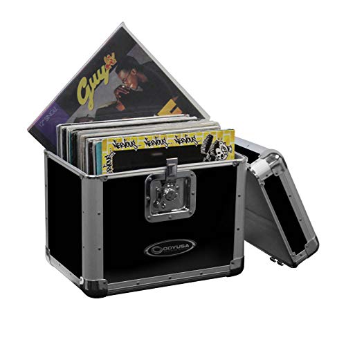 Black Stackable Record Utility Case for 70 12" Vinyl Records N158