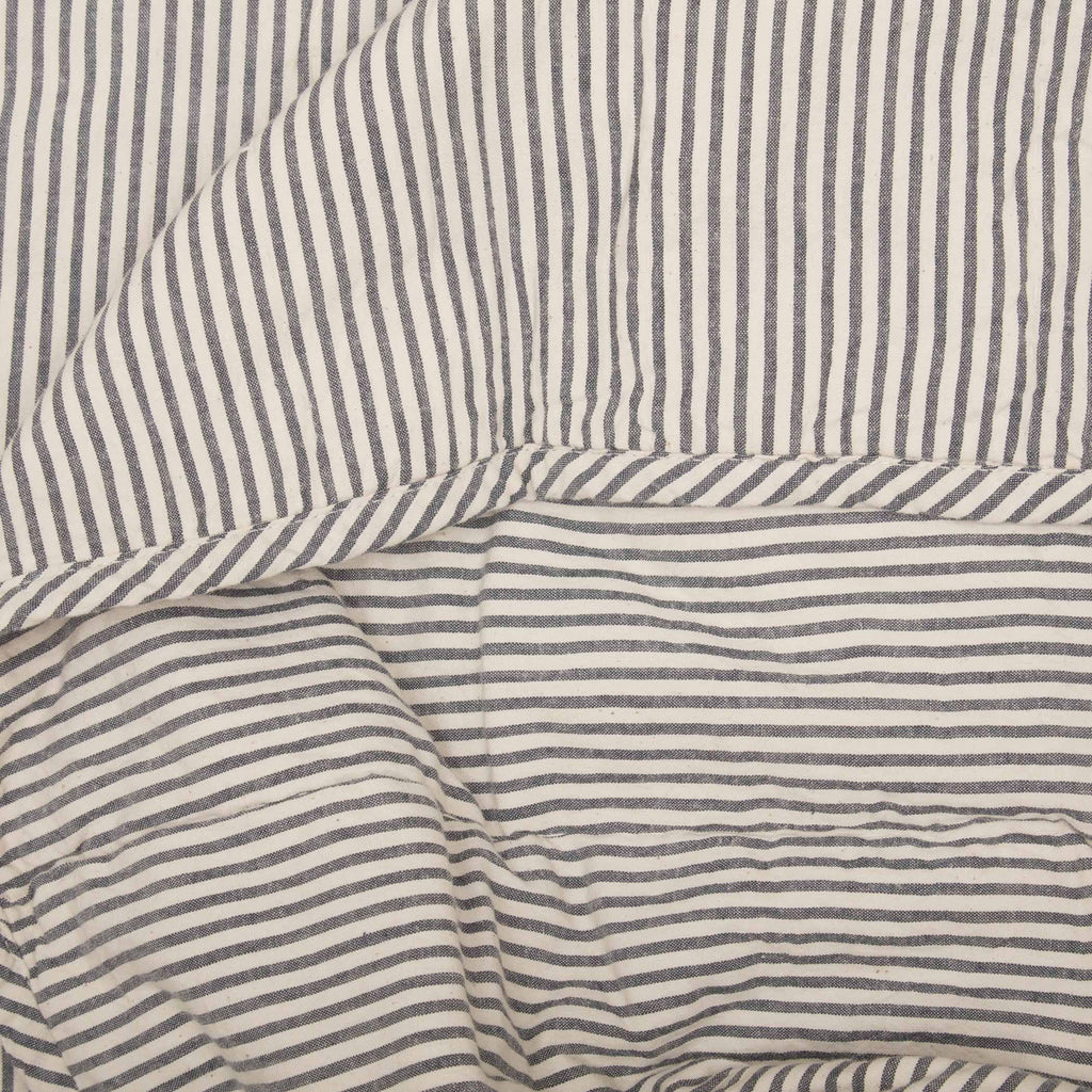Blue Ticking Stripe King Quilt Coverlet F937