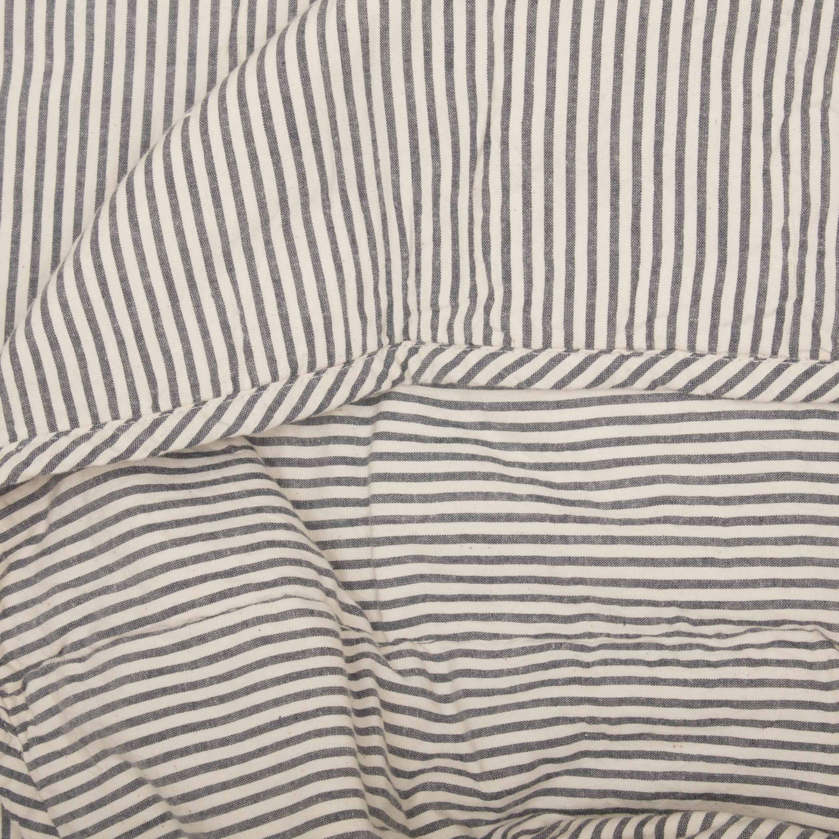 Blue Ticking Stripe King Quilt Coverlet F937