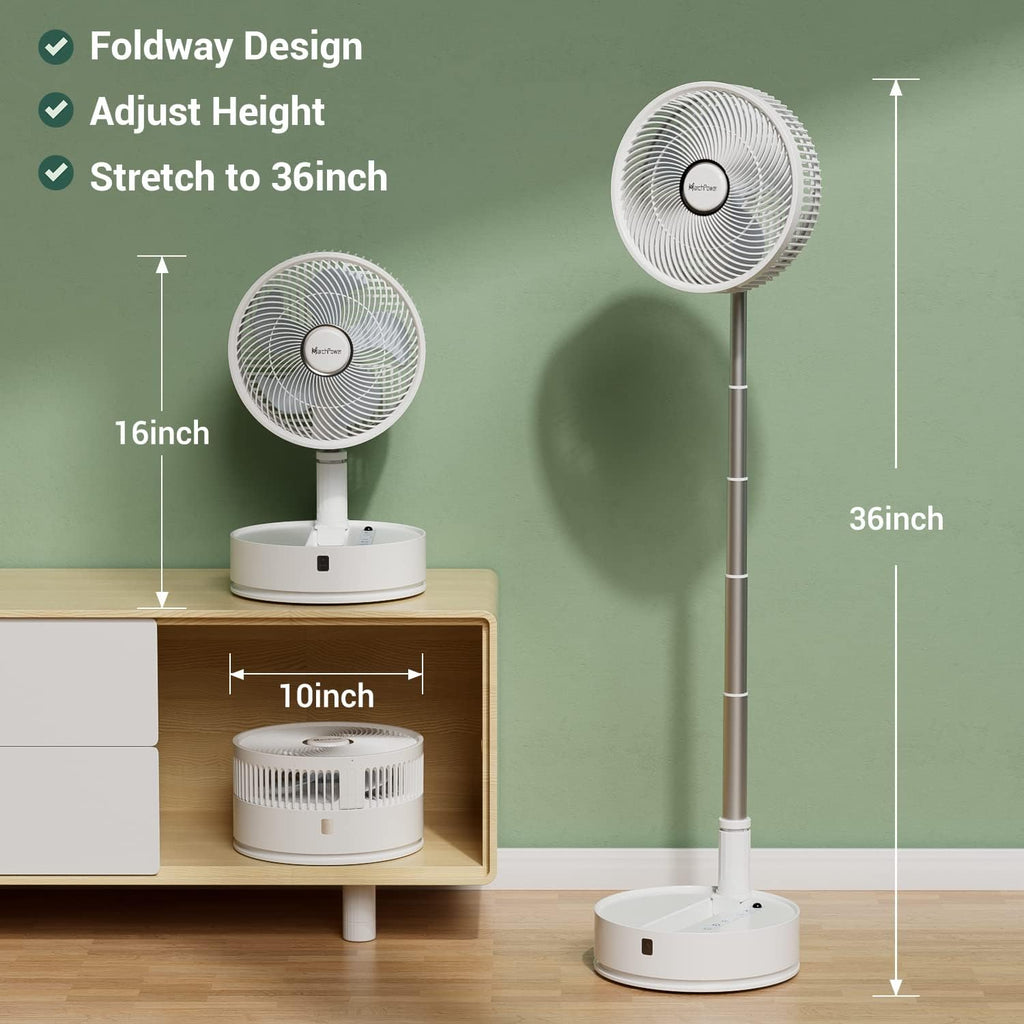 Foldable 10 Recharger Portable Pedestal Fan with Remote Control A557077