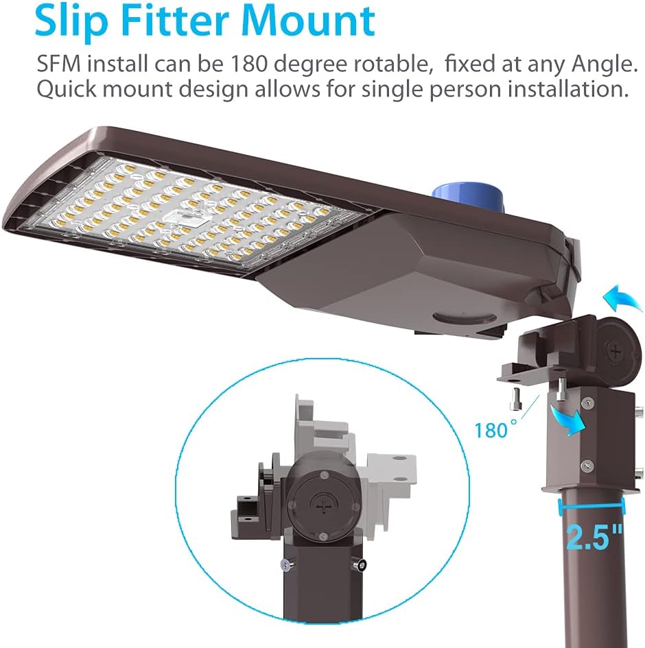 100W 5000K LED Parking Lot Pole Light with Photocell Slip Fitter E118384