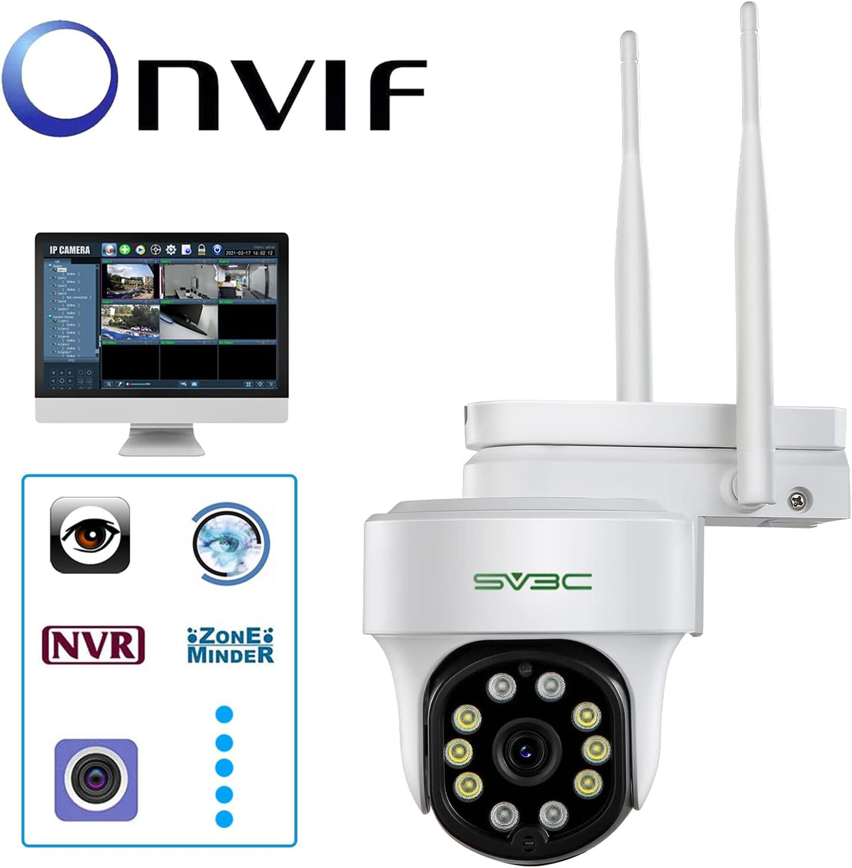 1080P Rotate IP Camera Outdoor with Color Night Vision J988239