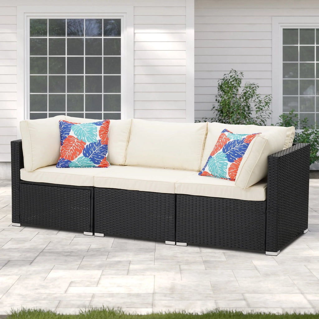 3 Pcs Beige Outdoor Patio Sofa Set I6666