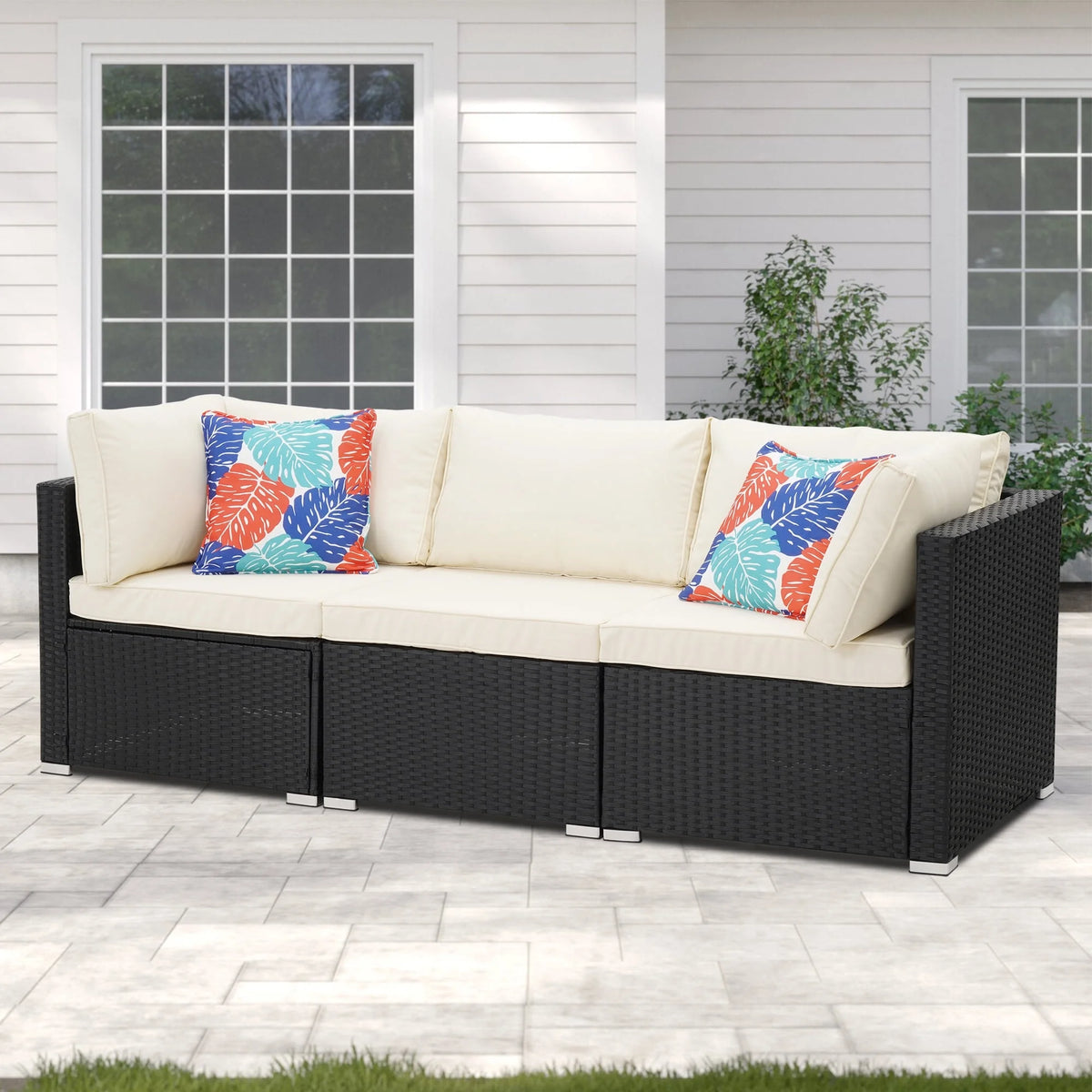 3 Pcs Beige Outdoor Patio Sofa Set I6666