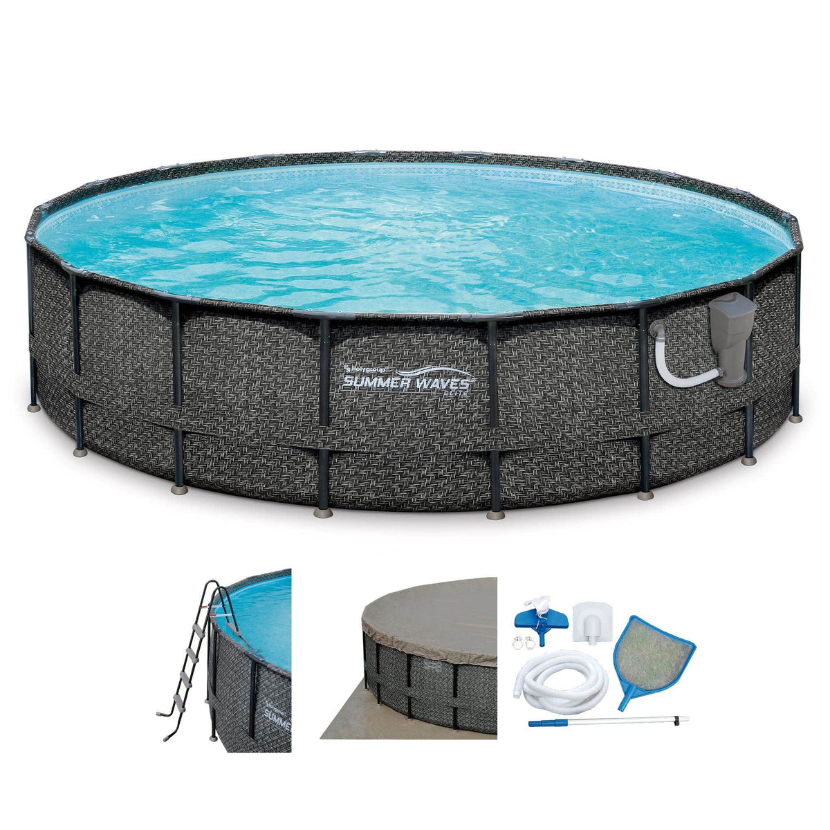 20ft x 48in Above Ground Frame Swimming Pool Set with Pump Y2395