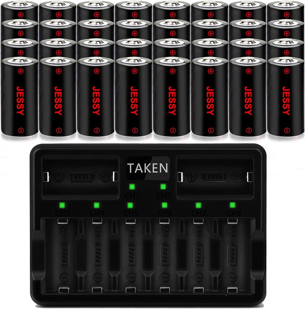 16 Pack Rechargeable Lithium Batteries 750mAh 3.7V with Charger A9522