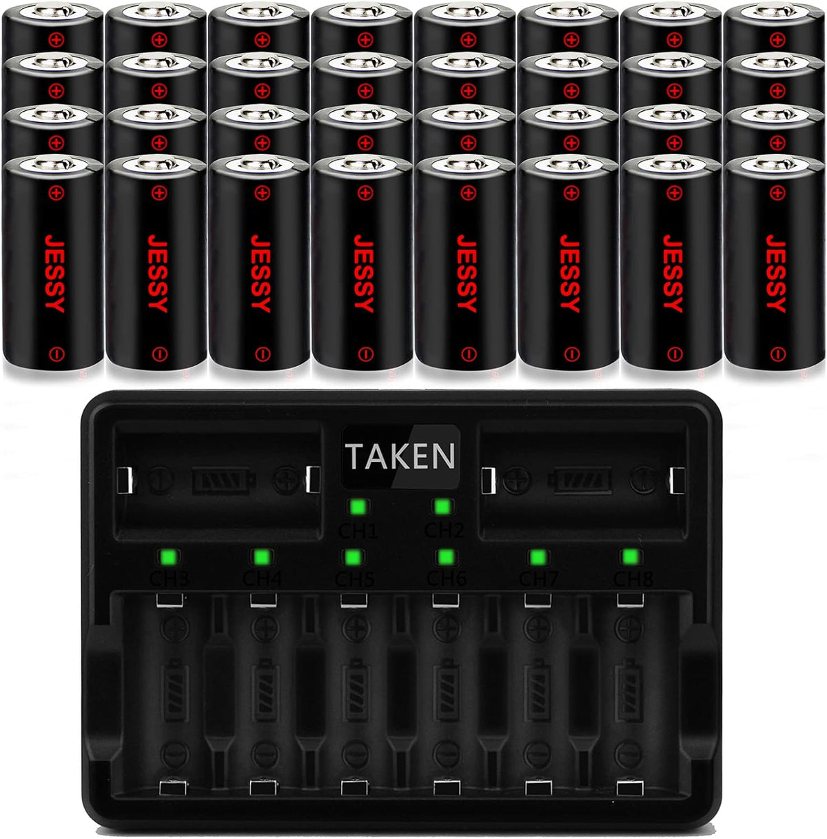16 Pack Rechargeable Lithium Batteries 750mAh 3.7V with Charger A9522