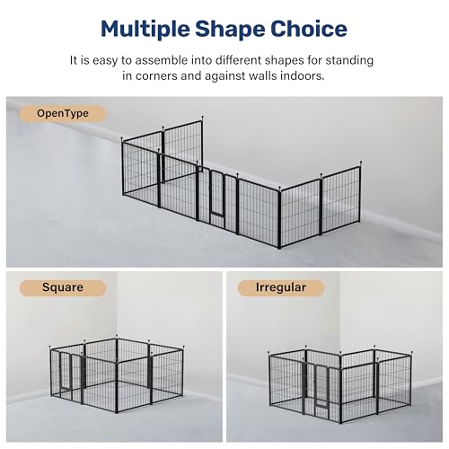 32 Inch 8 Panels Heavy Duty Metal Portable Pet Playpen J93029