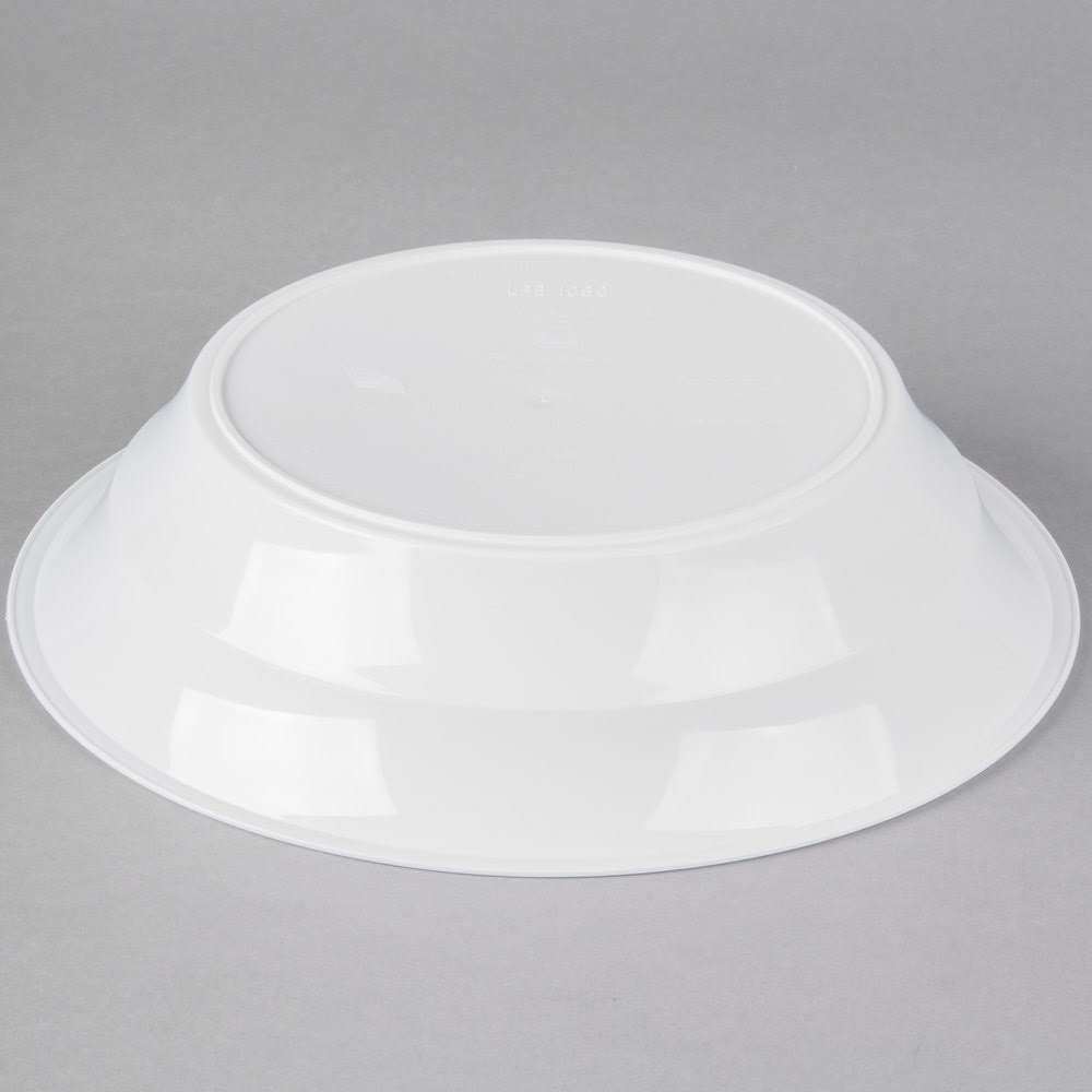 60 oz. White Low Profile Plastic Catering Bowl - 50/Case M583880