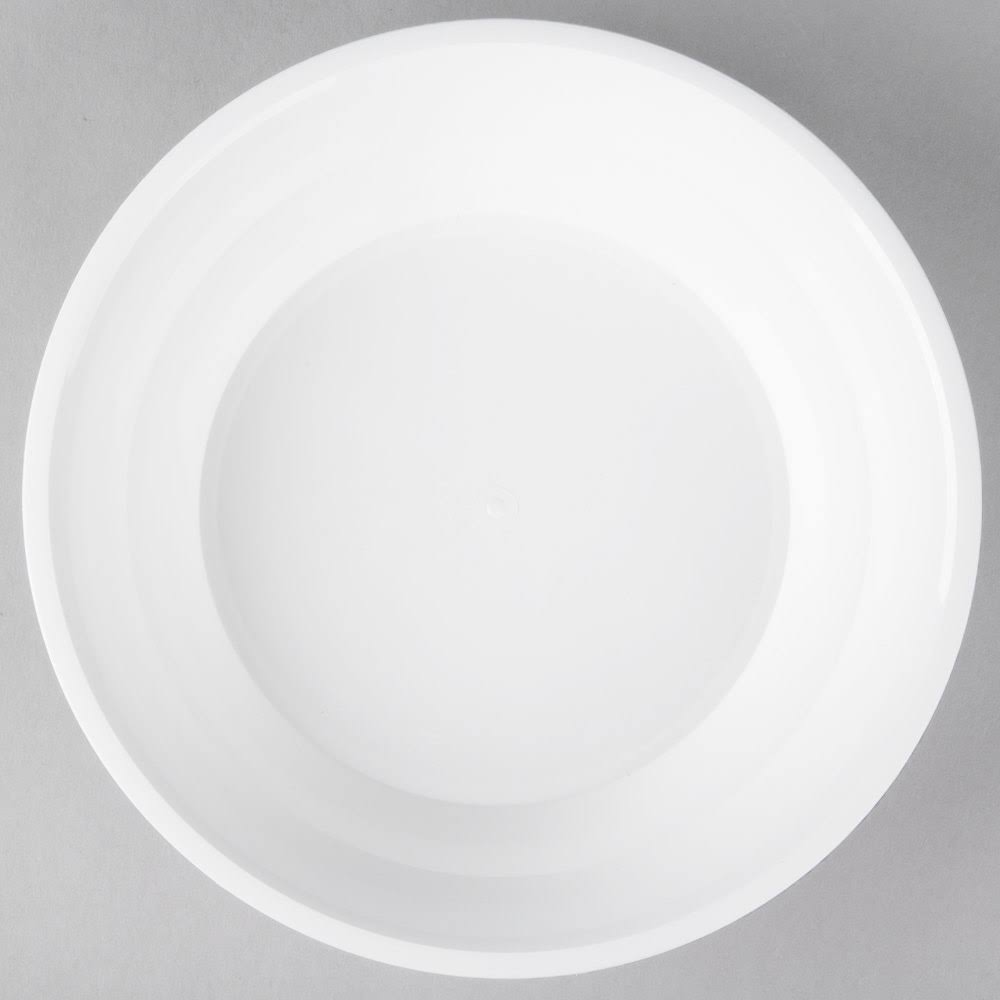 60 oz. White Low Profile Plastic Catering Bowl - 50/Case M583880