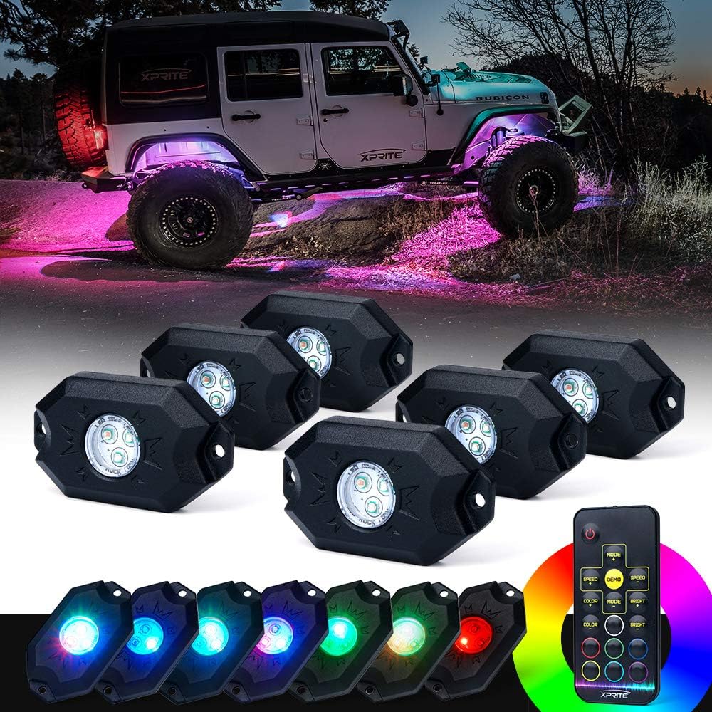 Bluetooth LED RGB Rock Light Kit 8PCs X816