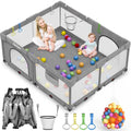71"L x 59"W x 27"H Large Portable Baby Playpen with 50PCS Ocean Ball K373