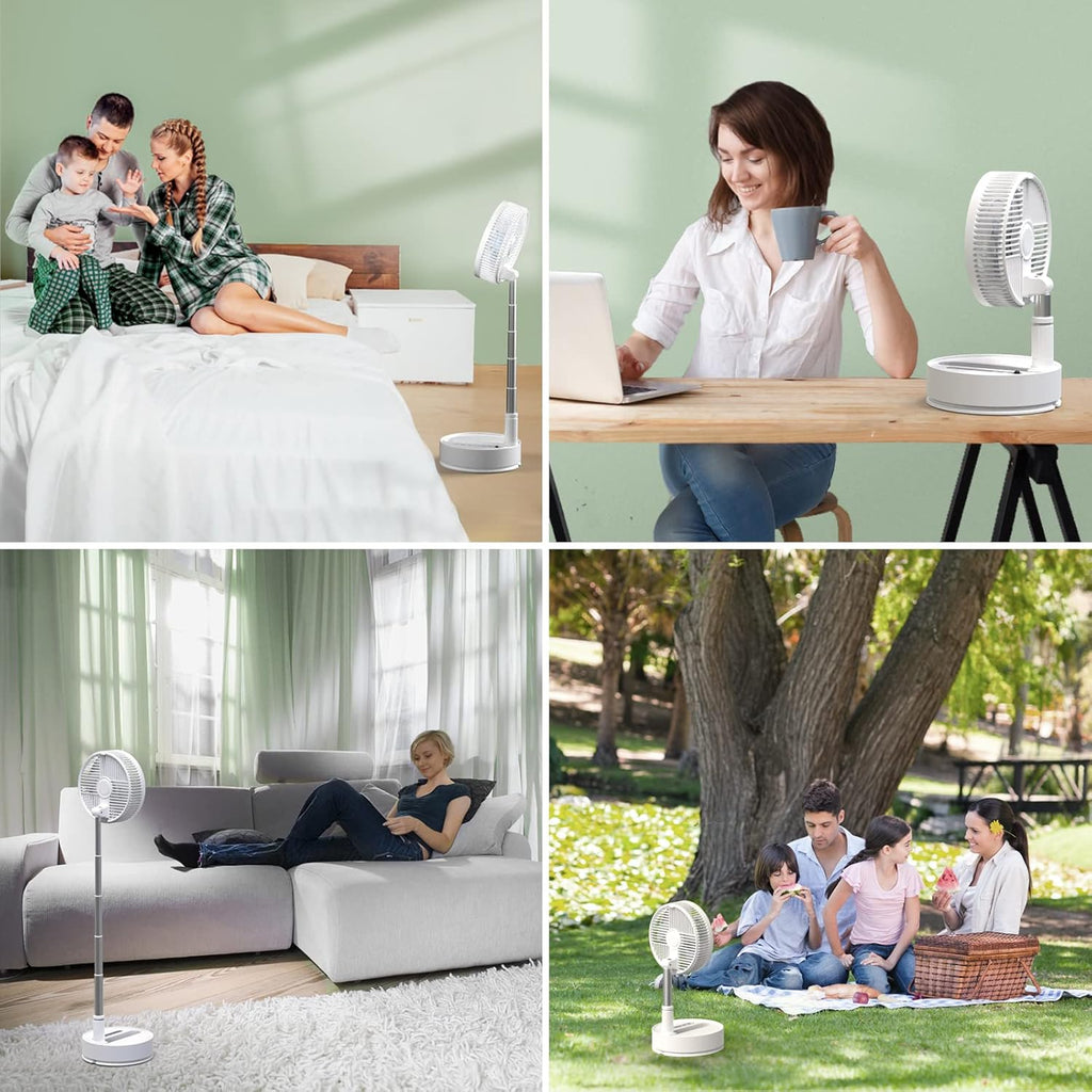 Foldable 10 Recharger Portable Pedestal Fan with Remote Control A557077