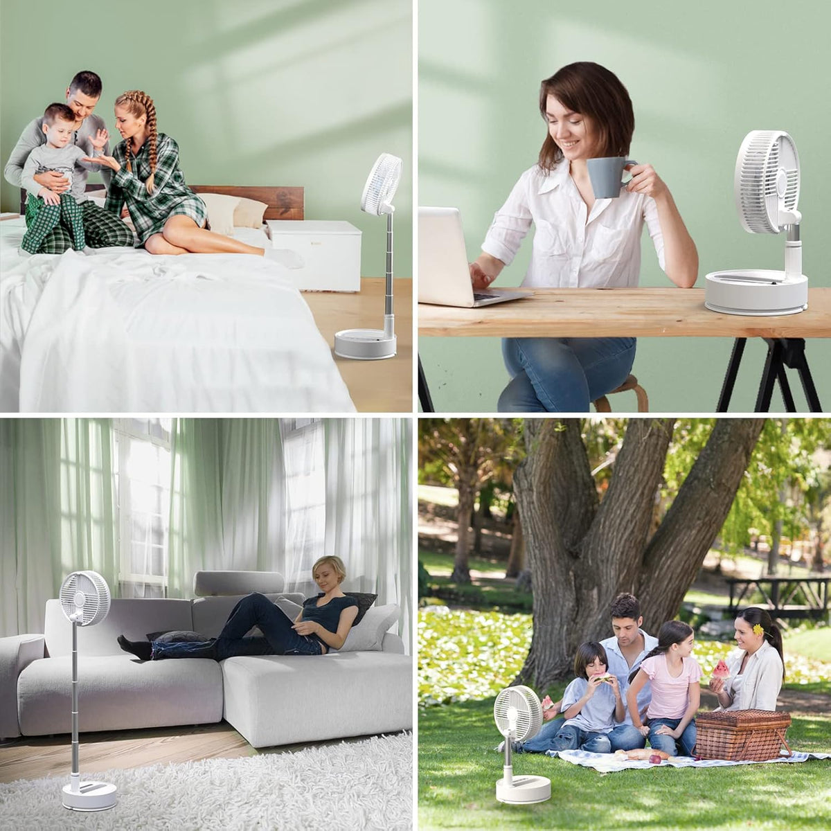 Foldable 10 Recharger Portable Pedestal Fan with Remote Control A557077