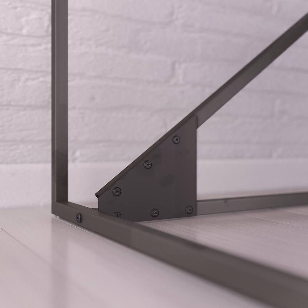 50W L Shaped Industrial Desk with 3 Drawer File Cabinet, Gray T631