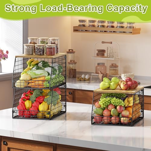 4 Pack XXL Stackable Wire Storage Basket D599899