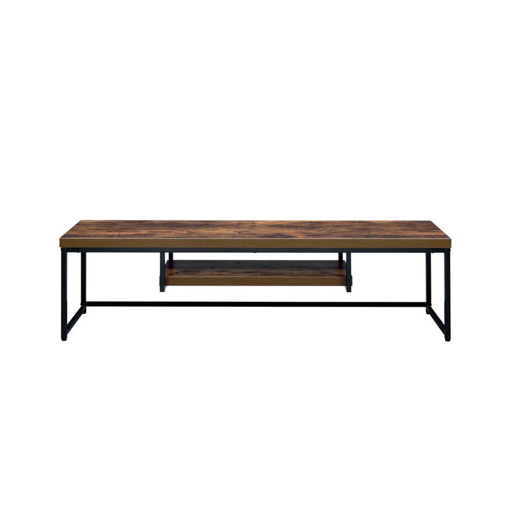 Weathered Oak Black TV Stand M9357