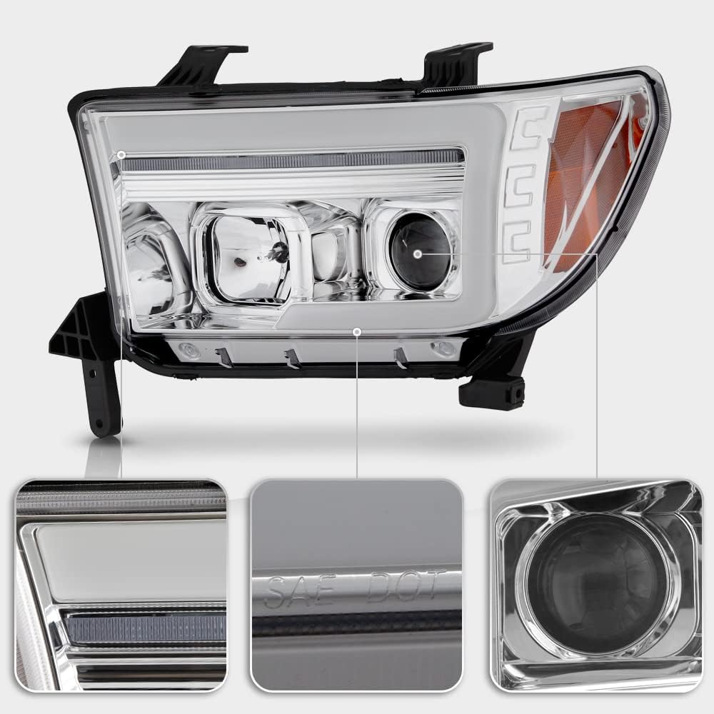 Chrome LED Projector Headlights H20906