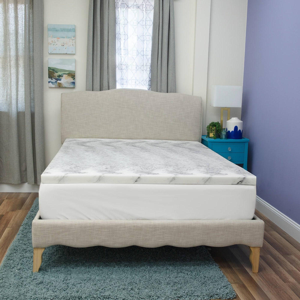 Bamboo Charcoal Infused Memory Foam Mattress Topper California King J3998