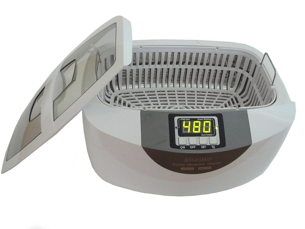 Commercial Ultrasonic Cleaner, 2.5L, White, Plastic Tray, 110V Q595125