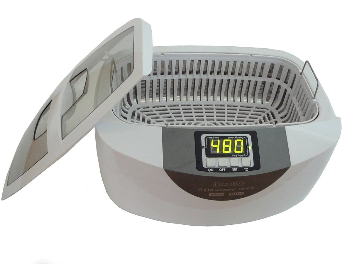 Commercial Ultrasonic Cleaner, 2.5L, White, Plastic Tray, 110V Q595125
