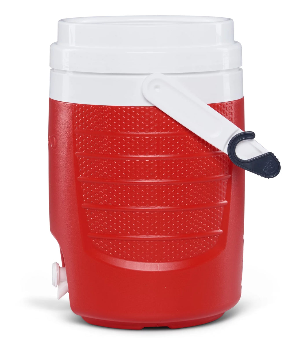2-Gallon Blue Plastic Beverage Jug with Hooks W54337