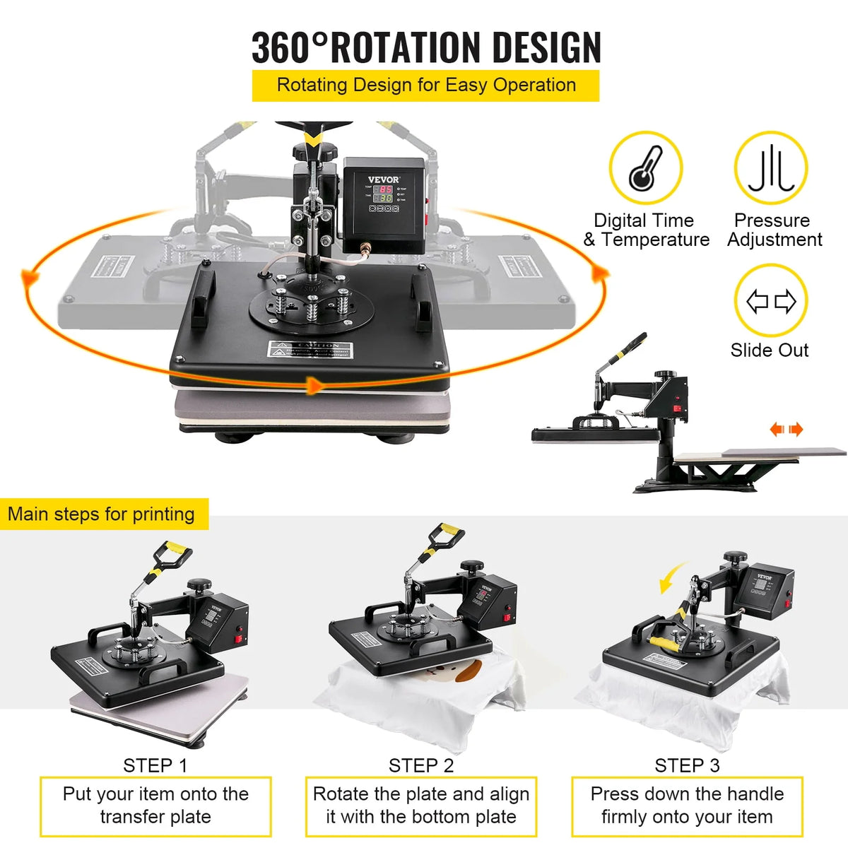 12 x 15 inch 5 in 1 Heat Press Machine U588991