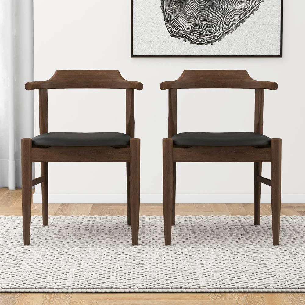 Faux Leather Dining Chair in Black (Set of 2) F3217