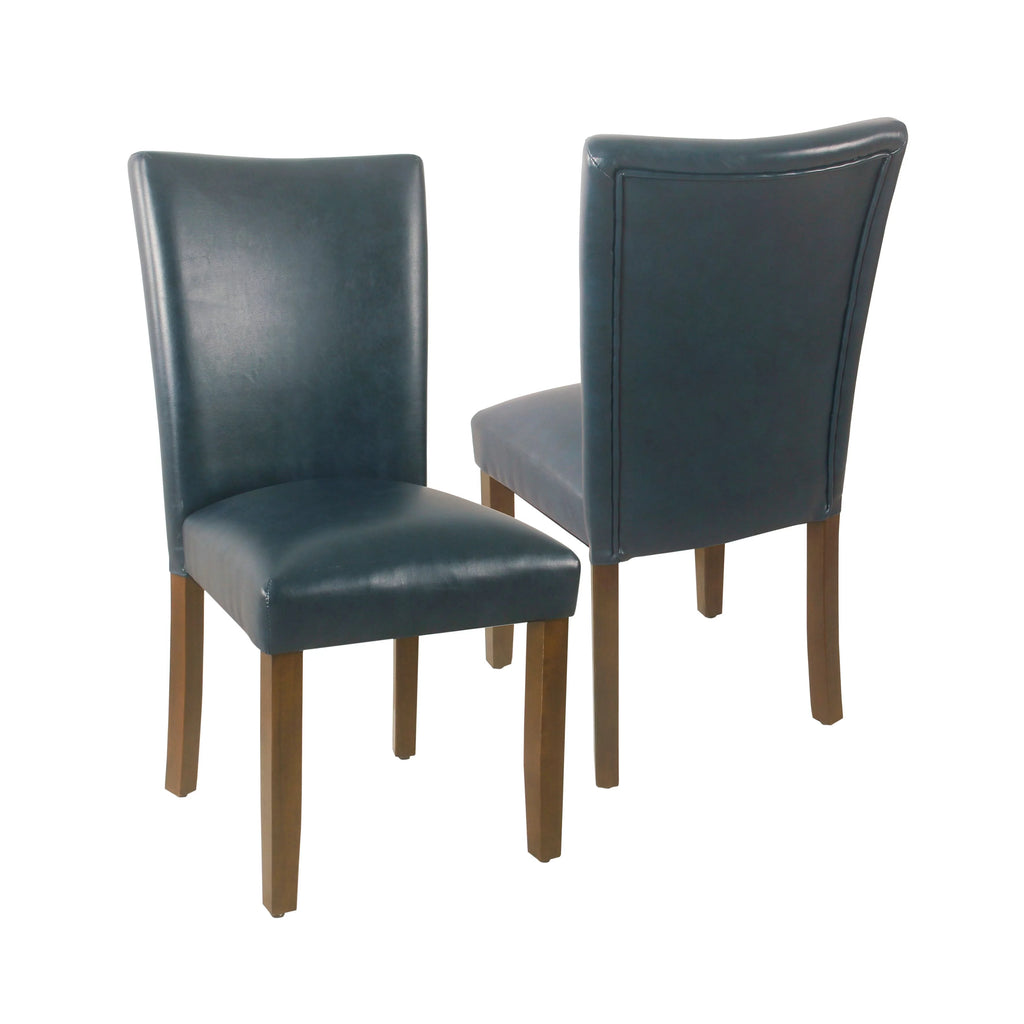 Dark Blue Faux Leather Dining Chair Set of 2 I648