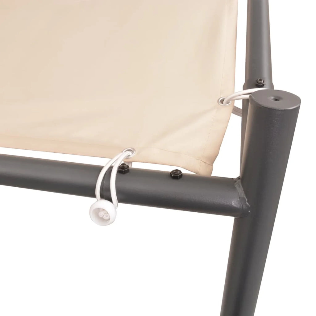Beige Steel Gazebo Tent Canopy J531955