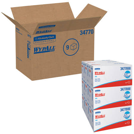 1/4 Fold White Wipers, 11 x 23, 100/Box, 9/Carton H9514